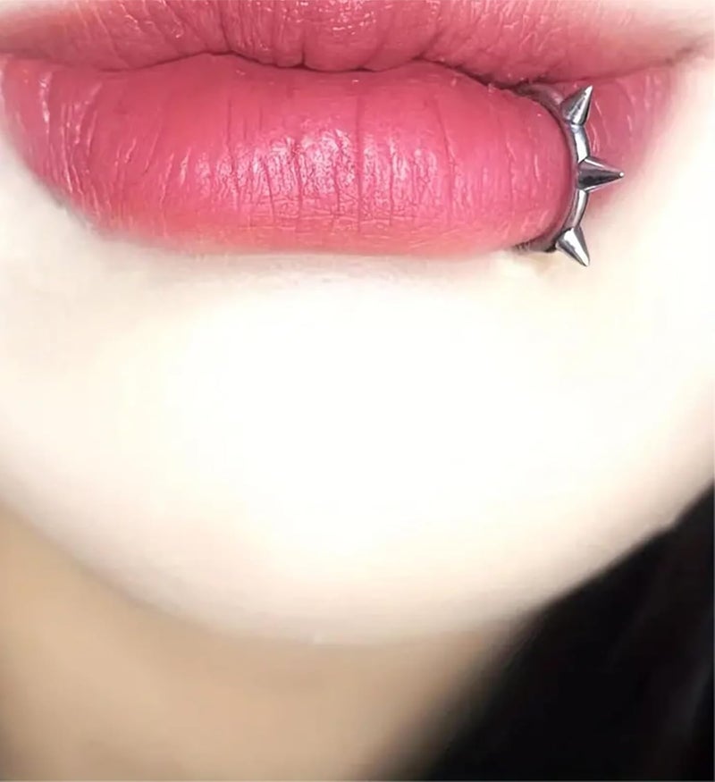 QWALIT Fake Nose Ring Fake Lip Piercing Fake Lip Ring Fake Nose Ring Hoop Fake Snake Bites Fake Lip Piercings Faux Lip Rings Fake Nose Piercing Clip on Nose Ring Spring - Image 3